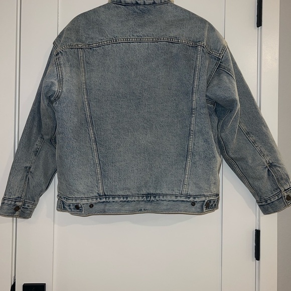 LEVI’S PREMIUM Sherpa Denim Jean Jacket Sz XS *spots - Picture 5 of 13